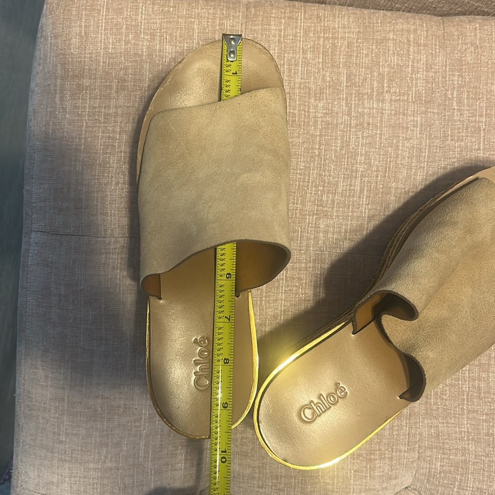 Chloe Camille tan mules slides platforms - Picture 4 of 6